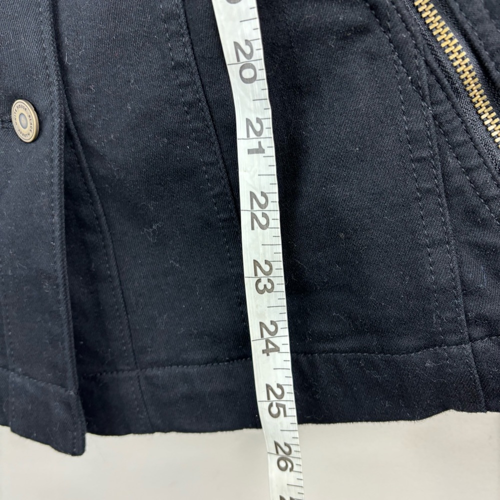 White House Black Market Black Denim Stud-Trim Utility Jacket - Picture 8 of 11